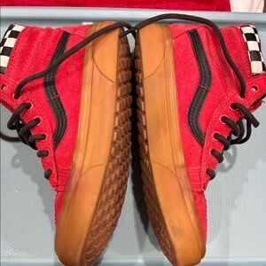 Vans Red and Black Checkered High-Tops